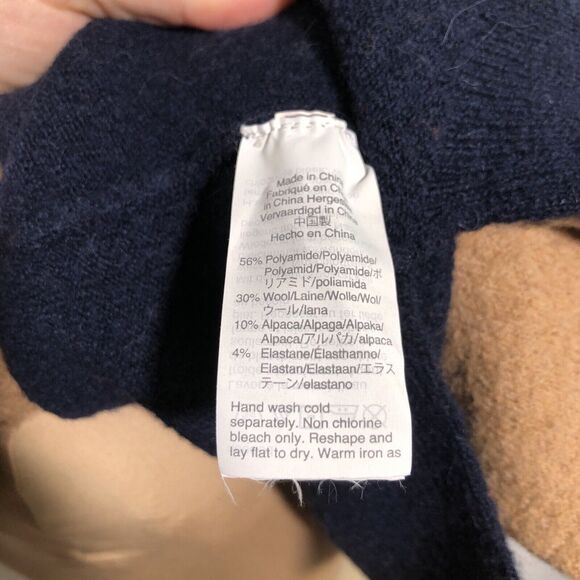 Madewell Cardigan Sweater Womens Medium Blue Kent Wool Alpaca Blend Color Block - Picture 16 of 16